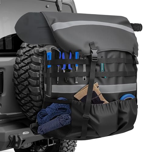 Tocsho Spare Tire Trash Bag, Heavy Duty Truck Tailgate Trash Bag, Offroad Storage Bag,Cargo Storage Bag for Jeep, Truck, SUV or Car, Fit up to 40'' Tire