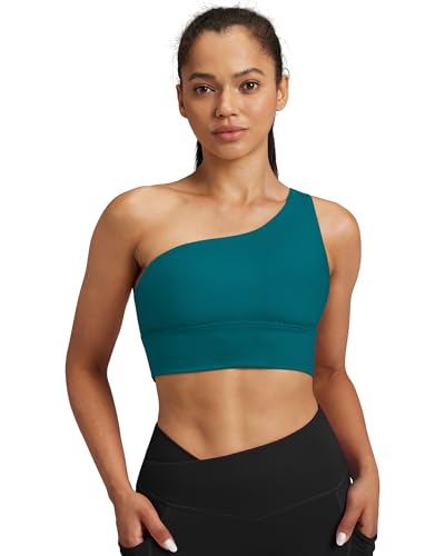 Image of Queenie Ke Womens One Shoulder Sports Bra Left Side Strap Yoga Bras Gym Training Workout Crop Tops