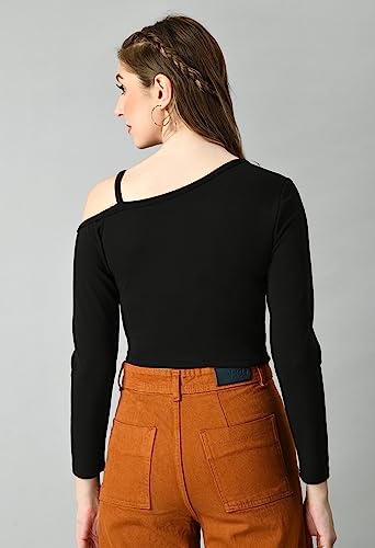 Image of IUGA Women Regular Sleeve One Shoulder Neck Solid Top