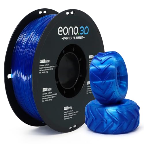 Image of TPU 95A Filament 1.75mm Blue 1kg - Flexible 3D Printer Filament | Soft TPU 95A filament 1kg (2.2 lbs), flexible, high elasticity, strong impact resistance, low stringing, easy FDM print