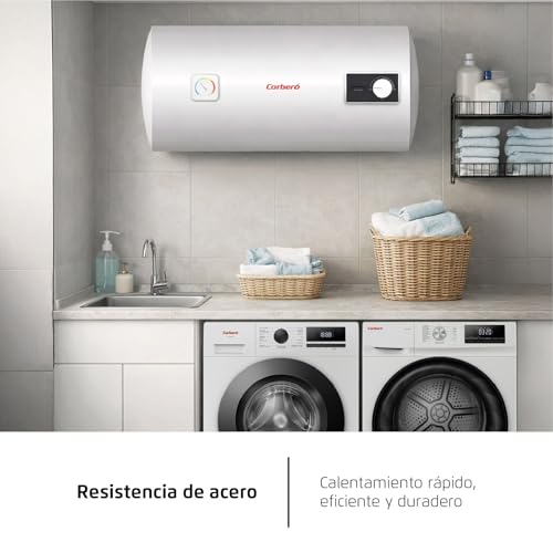 Miniatura 11 de Corberó Termo Eléctrico Horizontal Ctma50h 47l 1500w 30-75 Tanque Acero Esmaltado Zafiro Resistencia Inox 316l Termómetro Exterior Protección Anticorrosión Panel Control Manual