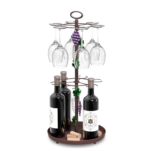 Tabletop Metal Wine Glass Drying Rack with 12 Hooks Countertop Cup Holder