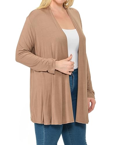 Image of Pastel by Vivienne Women's Long Sleeve Jersey Plus Size Cardigan