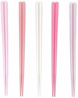 Koolemon 5 Pairs Pink Fiberglass Reusable Chopsticks - Non-Slip Grip, Heat-Resistant, Perfect for Sushi, Noodles & Asian Cuisine