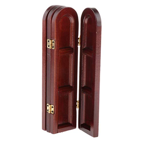 LEIPUPA 1/12 Dollhouse Retro Wooden Folding Screen Room Divider for Doll Life Scene Accs