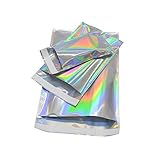 100PCS Holographic Metallic Poly Mailers Aluminum Foil Glitter Bag Mailing Self Sealing Envelope...