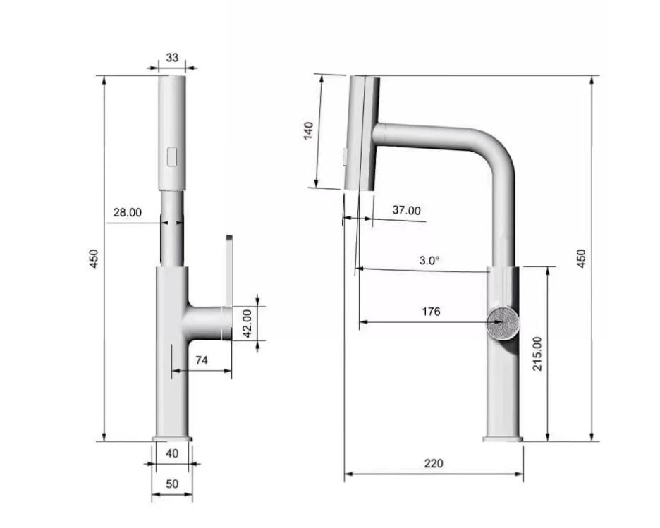 Robinet mélangeur rétractable blanc 3 modes jet pour évier de cuisine - 4