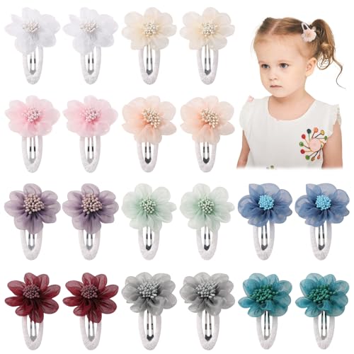 YHXX YLEN Chiffon Flower Hair Clips Snap Hair Clips Non Slip Wrapped Handmade FloralBaby Hair Clips Hair Accessories For Girls Newborn Infant Kids...