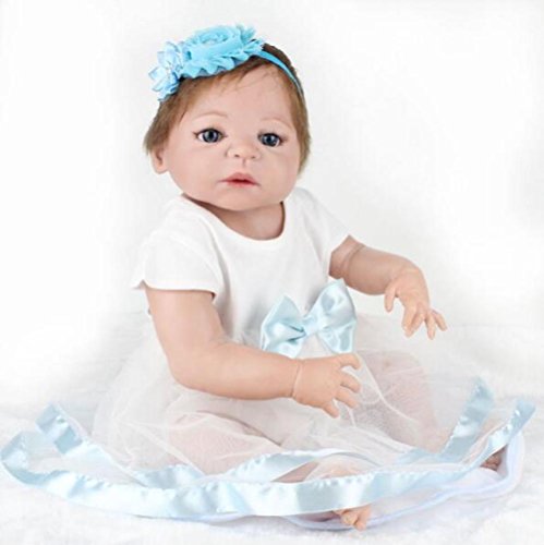 YIHANGG Reborn Körper Silikon Vinyl Puppe 22 Zoll Magnetischer Mund Voll Lebendiges Baby Real Vinyl Bauch Kinder Spielzeug Geburtstagsgeschenk Kann Wäscht – Bild 3