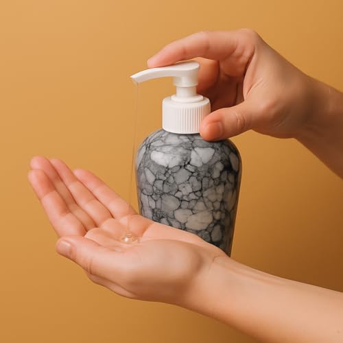 Image of Ceramic Liquid Soap Dispenser - Refillable Bathroom & Kitchen Lotion Pump | Stylish Countertop Dispenser for Soap, Shampoo, Gel Dispenser, Black Luster