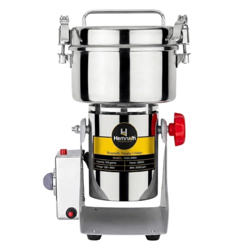 Image of 500g Electric Spice Grinder | 2000W Heavy Duty Stainless Steel Dry Masala Grinder | 25000 RPM Commercial Grinding Machine