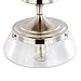 Light Society Vita Flush Mount Ceiling Light, Satin Nickel with Clear Glass Shade, Vintage Industrial Modern Lighting Fixture (LS-C246-SN)