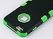 ULAK iPhone 6S Case, iPhone 6 Case, Hybrid Soft Silicone Hard PC Case Anti Slip Heavy Duty High Impact Dust Scratch Shock Resistance Protective Cover for iPhone 6/6S 4.7 Inch, Black/Green