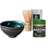 Matcha Starter Kit Bundle - Matcha Bowl + 30g/1.05 oz Matcha Green Tea Powder + Bamboo Whisk by Apri