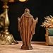 BGCOPPER Wooden Sacred Heart of Jesus Statue, Handmade Jesus Figurine Ornament, Catholic Figure Religious Gift for Home Decor Christmas - 4.3 Inch
