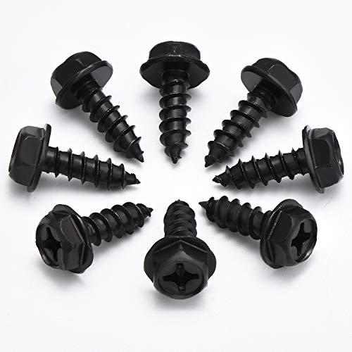Boao 50 Pieces License Plate Screws License Plate Frame Screws License Plate Fasteners For Fastening License Plates, Frames And Covers #TOP5