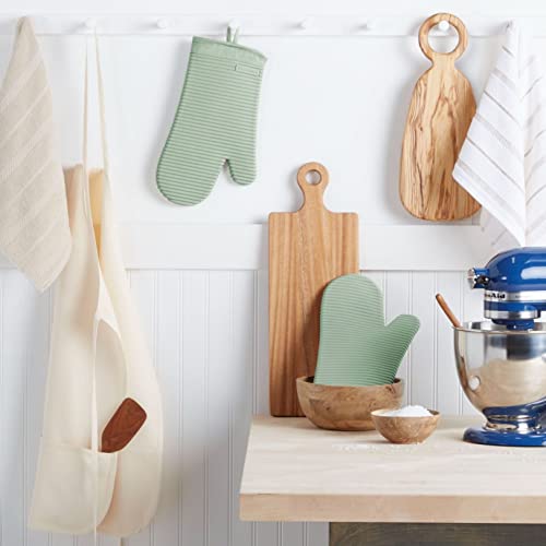 KITCHENAID Ribbed Soft Silicone Oven Mitt 2-Pack Set, 7.5"x13", Pistachio by KitchenAid - Image 2