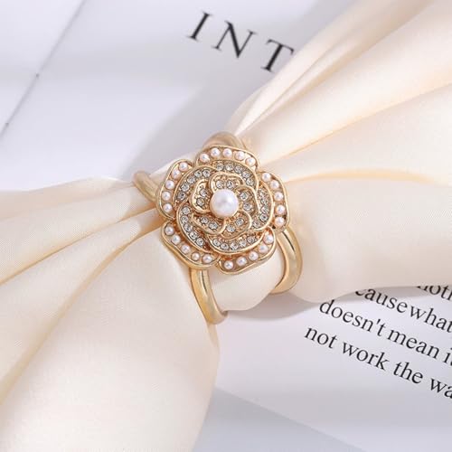 Image of 2 Pcs Scarf Ring Clips for Women Metal Shirt Tightener Cinch Buckle for Silk Scarf Shawl Blouse Sweater T Shirt Clothing Accessories