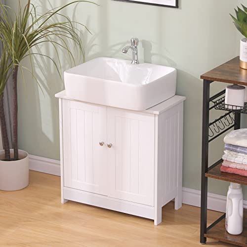 AVC Designs Bathroom Sink Cabinet Under Basin Unit Cupboard Storage Floor Cabinet Furniture White - Image 4