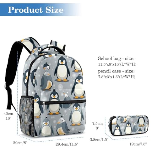 Cartable pingouin avec trousse pour élèves CP et primaire