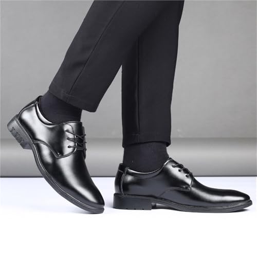 Men's Lace up Dress Shoes Classic Leather Oxfords Comfortable Slip Black Formal Business Casual Work Wedding Shoes3