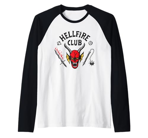 Stranger Things Hellfire Logo Camiseta Manga Raglan