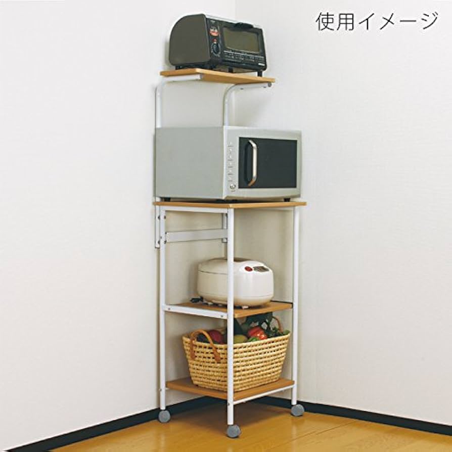 Amazon｜レンジワゴン ハイタイプ KW-500 ナチュラル｜キッチン