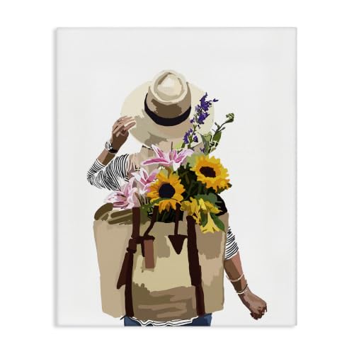 Floral Backpack Glam Coastal, 24 x 30 Inch Canvas Wall Art