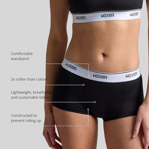 Image of Woxer Womens Boxer Briefs Underwear - Ultra Short Boyshorts Panties, Modal Fabric, Chafe-Free, Boxers for Sleep & Gym