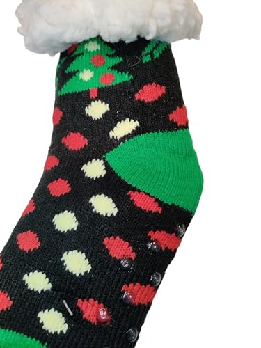 Little Kids Christmas Fluffy Cozy Slipper Socks with Grippers, Thick Warm Cute Fuzzy Socks Boys Girls3