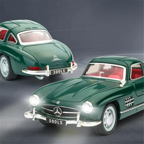 Image of Mercedes Benz 300 SL Vintage Car 1:32 Scale Model Car Exclusive Alloy Metal car Pull Back Die-cast Metal Toy Openable Doors & Light Music Best Gifts Toys【Colors as Per Stock】