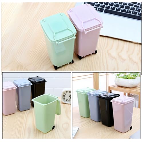 4 Pzas Botes de Basura Mini de Escritorio de Plástico miniatura 6
