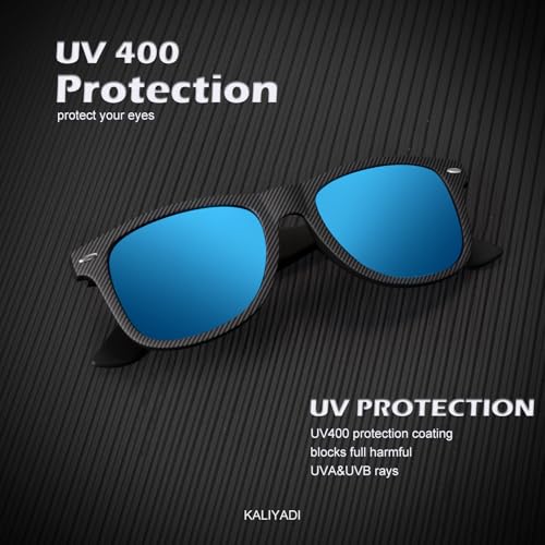 Image of KALIYADI Polarized Sunglasses for Men and Women Matte Finish Sun glasses Color Mirror Lens UV Blocking (3 Pack)
