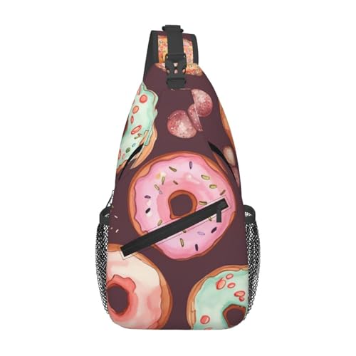 Bolso cruzado tipo sling Pretty Donuts Negro
