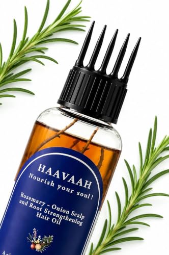 Image of 28 Teeth Natural Wood Hair and Scalp Massager Comb,Stress Relief & Detox Shampoo Brush,Wet and Dry Application for Reducing Dandruff and Stimulates Hair Growth - Onion & Rosemary HairOil Combo (28 Teeth Wooden Scalp Massager & Rosemary - Onion Hair Oil Combo)
