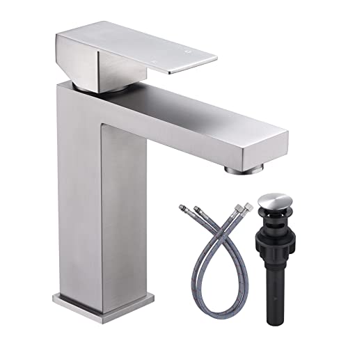 ARCORA Brushed Nickel Bathroom Faucet – Modern Single-Hole