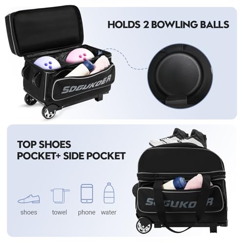 2 Ball Bowling Bag with Wheels