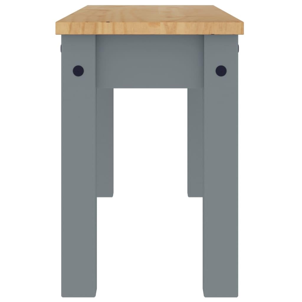 Banco de madera de pino macizo, 105 x 30 x 45 cm, para comedor, color gris, para cocina y pasillo, resistente banco de madera con aspecto rústico, soporta hasta 110 kg