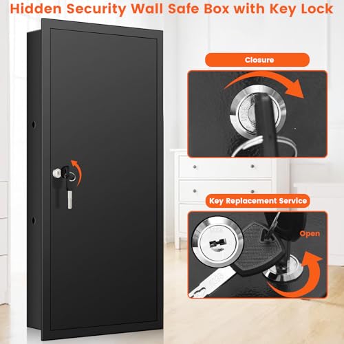 Image of 29.53 inch Tall Wall Safe [ 33% Larger Capacity ] with 2 Removable Shelf & Lock