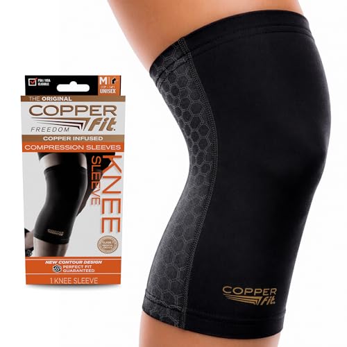 Copper Fit Freedom Unisex Knee Compression Sleeve, Large