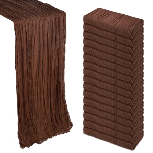 La Mejor Lista de Centro de Lavado A Gas - los más vendidos. 42 Pack de 16 caminos de mesa de gasa marrón de 10 pies, 120 pulgadas, camino de mesa de estopilla de gasa para decoración bohemia rústica, centro de mesa para boda, baby shower,...