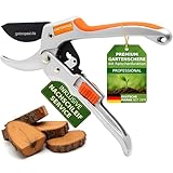 GARTENPAUL Gartenschere Premium mit Ratsche, inkl. Nachschleifservice, Profi Ratschen Garten-Schere, 30 Jahre Qualität, Profi Gartengeräte Astschere Schere Rosenschere Pflanzenschere Blumenschere