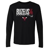 500 LEVEL NBA Matas Buzelis Chicago Bulls Elite Men's Long Sleeve T-Shirt (Black, M)