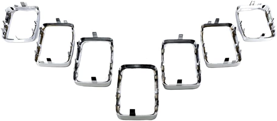 Front Grill Rings Grille Inserts Cover Trim Kit, 7PCS Front Grill Inserts Grille Cover Trim, Compatible with Jeep Grand Cherokee 2014-2016