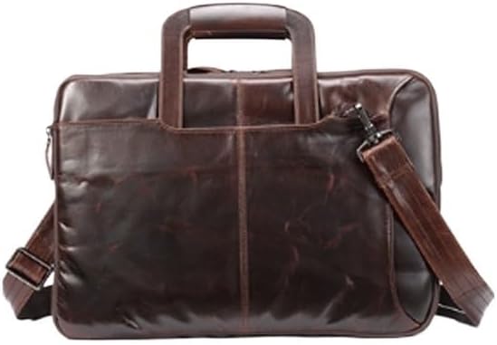 Briefcase Multi-functional Backpack Large Capacity Laptop Bag Waxed Leather Business Official