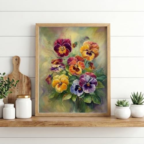 Image of HASTHIP Diamond Painting Kit Full Drill 5D Flower Diamond Art Canvas Resin Rhinestone Embroidery Craft for Adults Home Decor