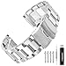20mm Silver Brushed Wristband Solid Stainless Steel Watch, Silver, Size 20mm
