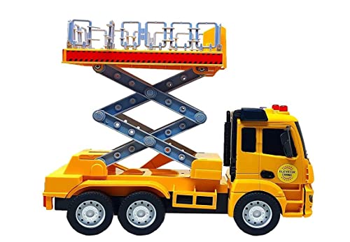 Image of Crackles Remote Control Big Stairlift Truck for Kids - Realistic RC Construction Vehicle with Functioning Lift, Lights, Sound Effects & USB Rechargeable Battery - for Boys & Girls Ages 8+