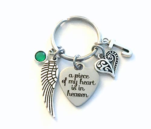 Memorial Gift Keyring, A Piece Of My Heart Is In Heaven Keychain, Sympathy Key Chain For Women Or Men, Loss Of Family Member Present, Condolences For Mother Father Son Daughter, Angel Wing #TOP3