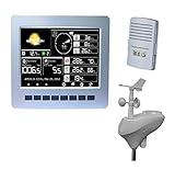 Stazioni meteorologiche con sensore esterno wireless, connessione stazione meteorologica wireless, ricarica solare, trasmissione wireless, caricamento dati, archiviazione dati, 1 pz, per la casa